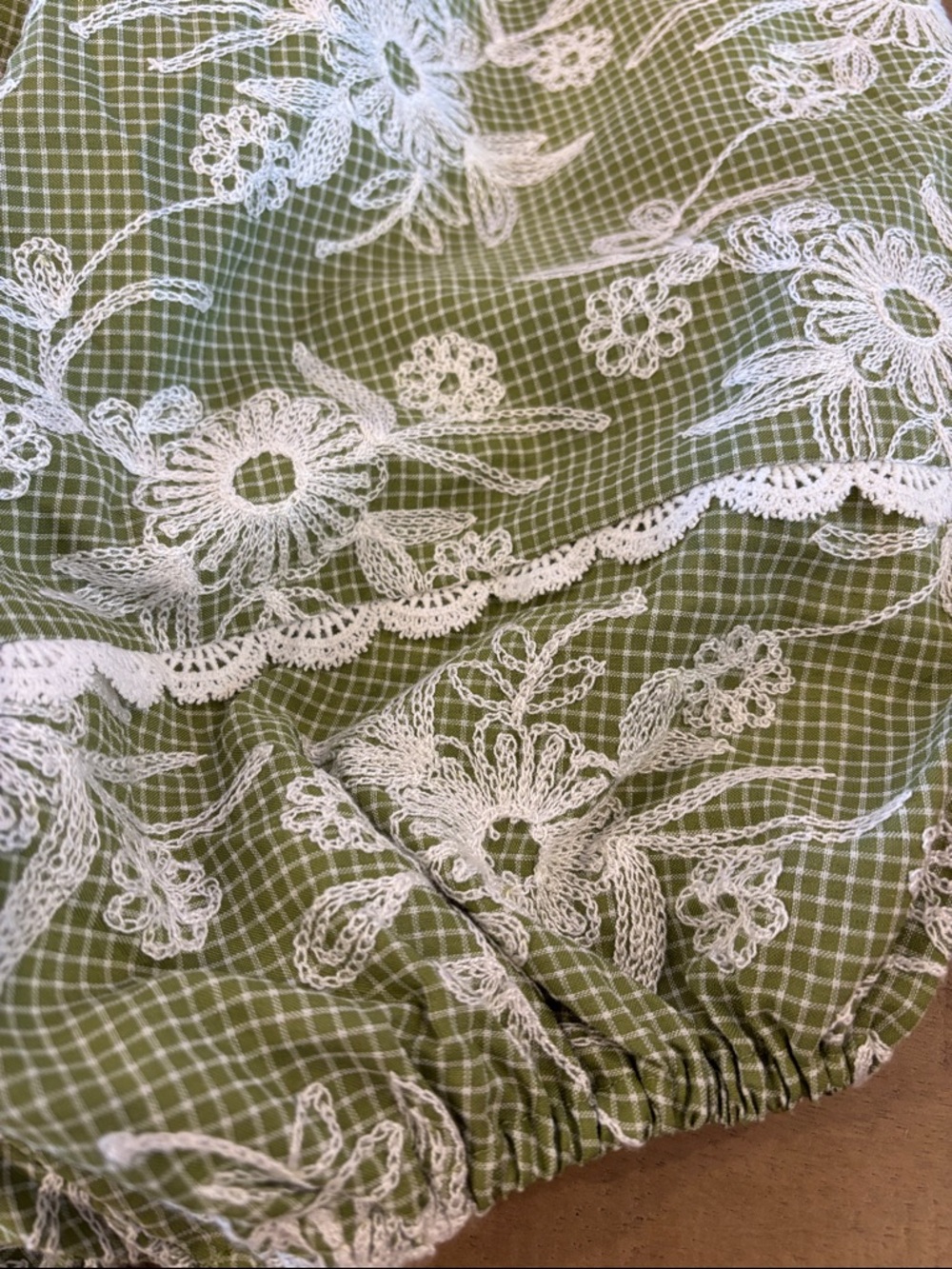 Balloon-Sleeve Floral Green Spring Summer Dress Boutique Camellia Large NWT - Picture 8 of 9